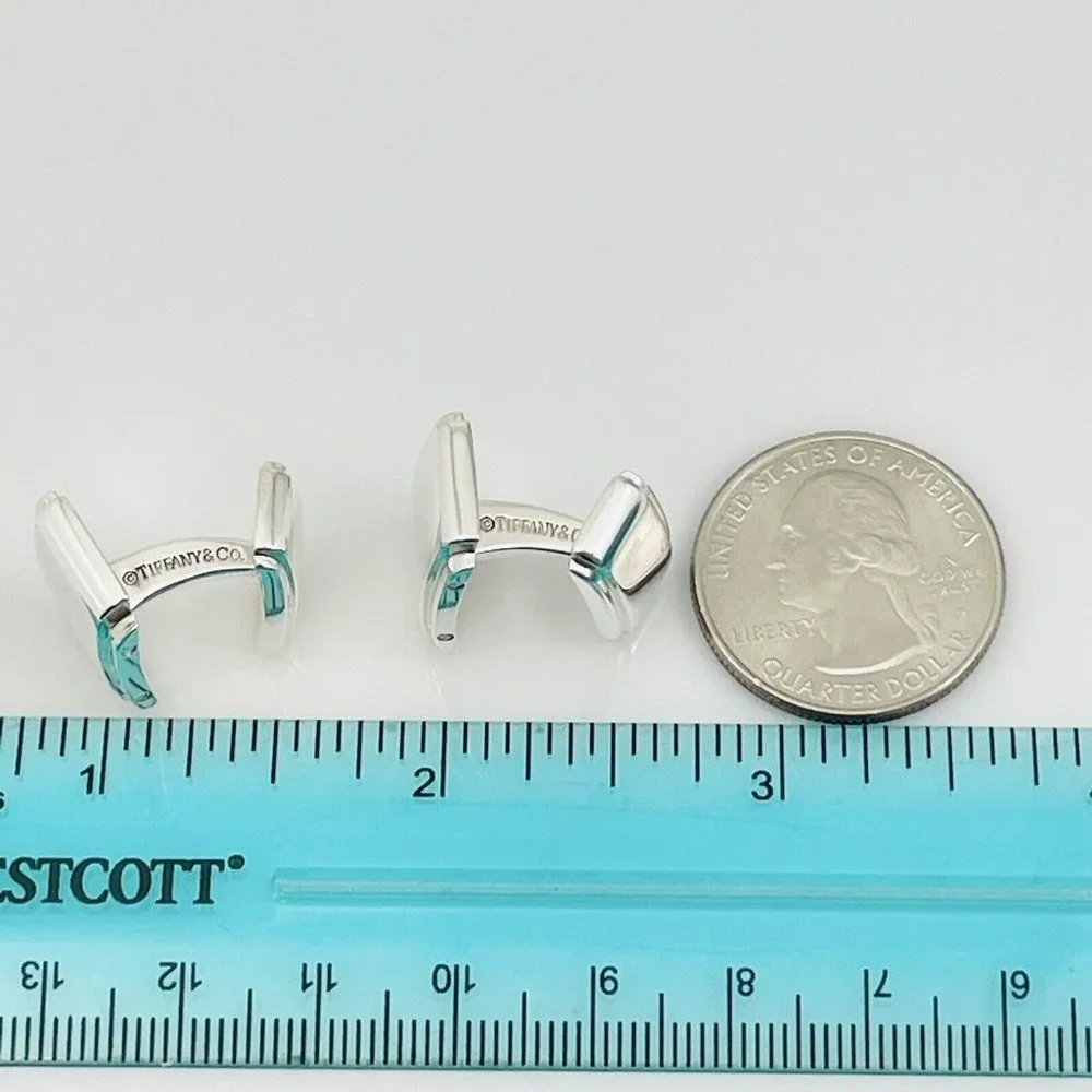 Tiffany Metropolis Cuff Links in Sterling Silver Engravable